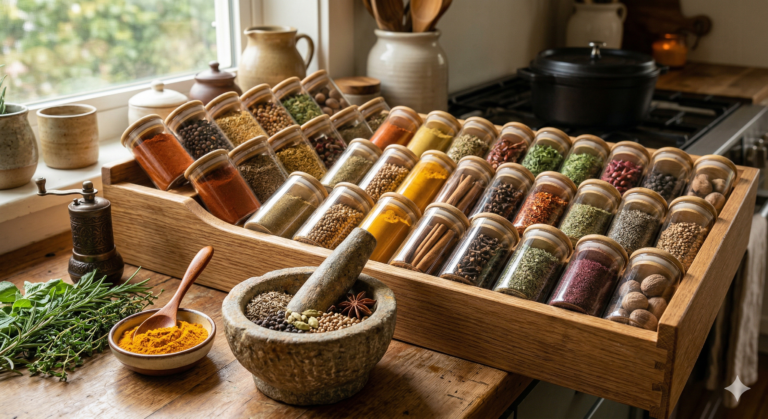 تنسيق وتنظيم التوابل: تقنيات احترافية وحلول عملية لربات البيوت gemini generated image 1b8lyr1b8lyr1b8l